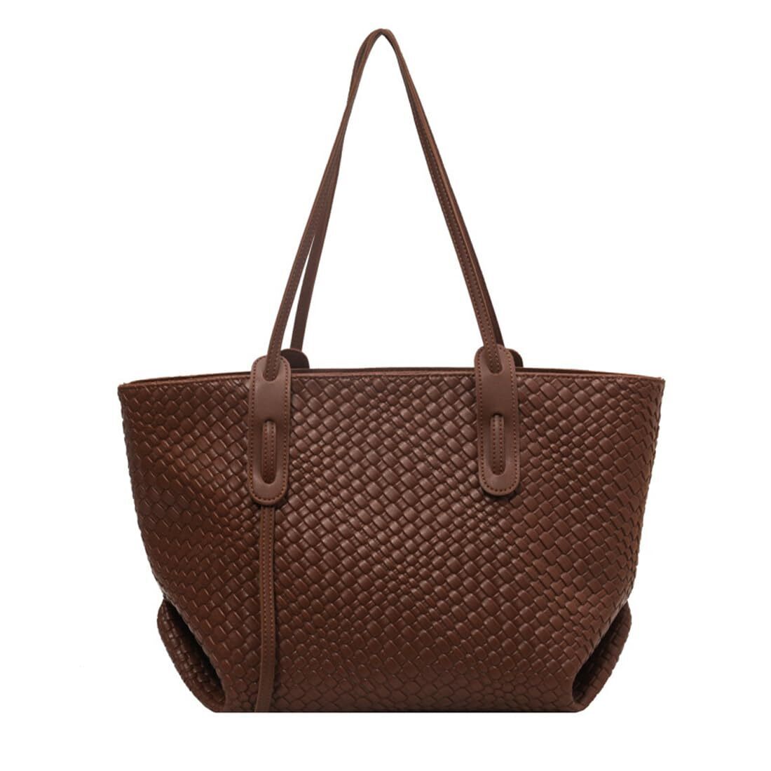 2832 Fashion Luxury Large Leather Woven Leather Tote Handbag Shoulder Bag